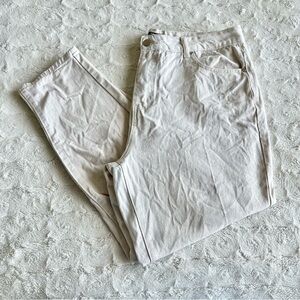 Nasty Gal Jeans Womens 14 Beige Tapered Pockets Denim Ripped High Waisted Skater